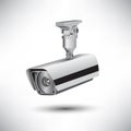 CCTV security camera on white background