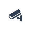 cctv, security digital camera, protection solid flat icon. vector illustration