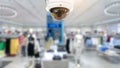 CCTV security panorama with shop store blurry background Royalty Free Stock Photo