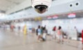 CCTV security recording inside the airport terminal to the various internal security Royalty Free Stock Photo