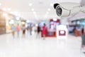 CCTV security with shop store blurry background or backdrop.