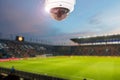 CCTV stadium football twilight background.