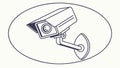 CCTV Surveillance Camera on Mount Outline, vector design Generative AI Royalty Free Stock Photo