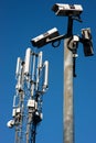 CCTV Surveillance Cameras and a Mobile Telephone Mast
