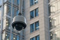 CCTV surveillance security dome camera in city center Royalty Free Stock Photo