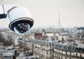 CCTV surveillance system paris roof Royalty Free Stock Photo
