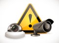 CCTV symbol - security camera Royalty Free Stock Photo