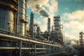CCUS showcasing the process of capturing carbon dioxide emissions from industrial sources converting them for utilization and