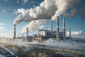 CCUS showcasing the process of capturing carbon dioxide emissions from industrial sources converting them for utilization and