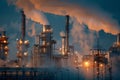CCUS showcasing the process of capturing carbon dioxide emissions from industrial sources converting them for utilization and