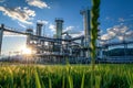 CCUS showcasing the process of capturing carbon dioxide emissions from industrial sources converting them for utilization and