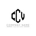 CCV letter logo design with polygon shape. CCV polygon and cube shape logo design. CCV hexagon vector logo template white and Royalty Free Stock Photo
