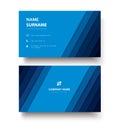 Modern blue lines double sided business card template vector eps10