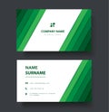 Modern green lines double sided business card template vector eps10