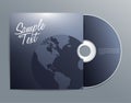 Dark blue Cd Template with dark blue cover : Vector Illustration Royalty Free Stock Photo