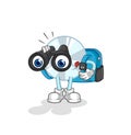 CD with binoculars character. cartoon mascot vector