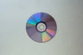 Cd compact disc on  a gray  background top view with copy space Royalty Free Stock Photo