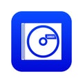 CD with danger lettering icon digital blue