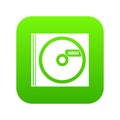 CD with danger lettering icon digital green