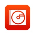 CD with danger lettering icon digital red