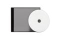 CD disc and carton packaging cover template mock up. Digipak case of cardboard CD drive. Royalty Free Stock Photo