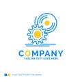 cd, disc, install, software, dvd Blue Yellow Business Logo templ