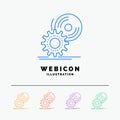 cd, disc, install, software, dvd 5 Color Line Web Icon Template isolated on white. Vector illustration Royalty Free Stock Photo