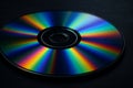 CD Disc with Rainbow Light Reflections Royalty Free Stock Photo