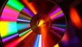 CD disc reflection light colorful surface technology media entertainment Generative AI Royalty Free Stock Photo