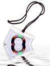 CD Disk cut-away on a cord Royalty Free Stock Photo