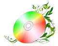 Cd-disk on floral background