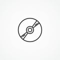 CD disk line icon. Royalty Free Stock Photo