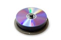 CD disks on spindle Royalty Free Stock Photo