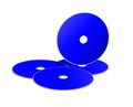 CD or DVD blank template blue for presentation layouts and design. 3D rendering Royalty Free Stock Photo