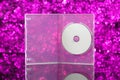 CD / DVD box on pink background Royalty Free Stock Photo