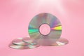 CD and DVD compact discs collection. Royalty Free Stock Photo