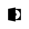 CD DVD Disc in Box Flat Vector Icon Royalty Free Stock Photo