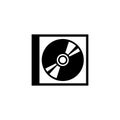 CD DVD Disc and Box Flat Vector Icon Royalty Free Stock Photo
