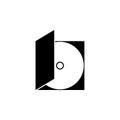 CD DVD Disc in Box Flat Vector Icon Royalty Free Stock Photo