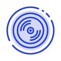 Cd, Dvd, Disk, Education Blue Dotted Line Line Icon Royalty Free Stock Photo