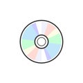 CD DVD icon disc vector blank illustration. Compact disk dvd music audio