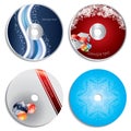 CD & DVD label christmas designs Royalty Free Stock Photo