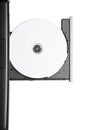 Cd or dvd in laptop drive Royalty Free Stock Photo