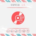 CD, DVD with music symbol icon. Graphic elements for your design Royalty Free Stock Photo