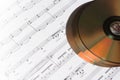 CD or DVD with musical note Royalty Free Stock Photo