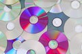 Cd,dvd reflective shiny cd dvds background texture pattern. Royalty Free Stock Photo
