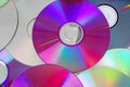 Cd,dvd reflective shiny cd dvds background texture pattern. Royalty Free Stock Photo