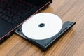 CD/DVD ROM in laptop computer Royalty Free Stock Photo