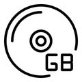 Cd gigabyte icon outline vector. Code storage Royalty Free Stock Photo