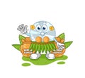 CD hawaiian waving character. cartoon mascot vector